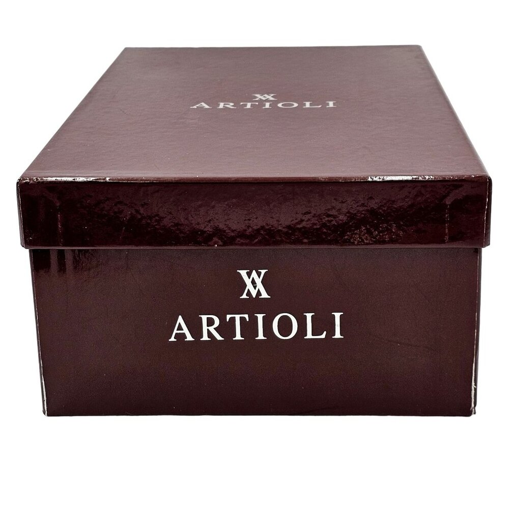 Italian Artioli Mens size 9 Smokey Brown Grey Leather Dress Shoes Luxury Oxfords - Picture 11 of 13